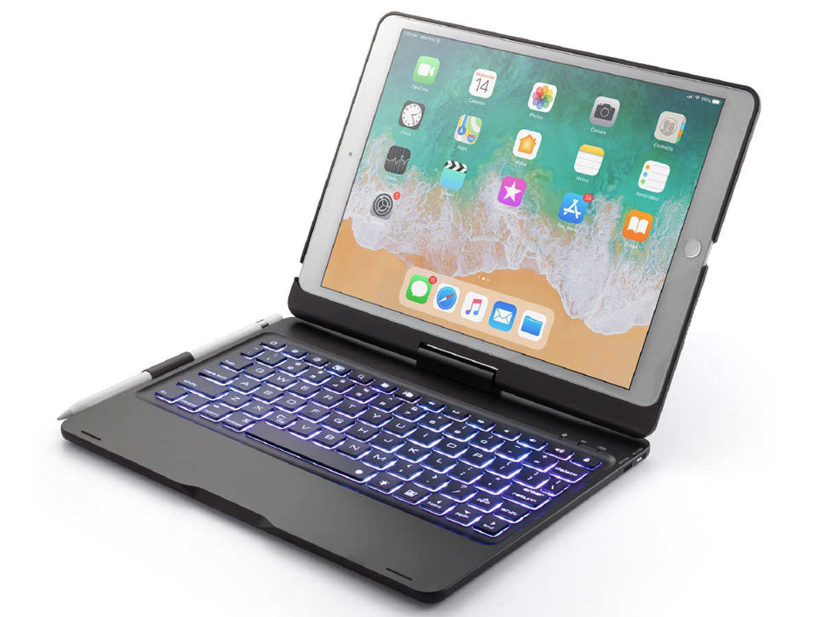 Bluetooth Toetsenbord Case 360 Zwart - iPad Air 3 Toetsenbord Hoesje