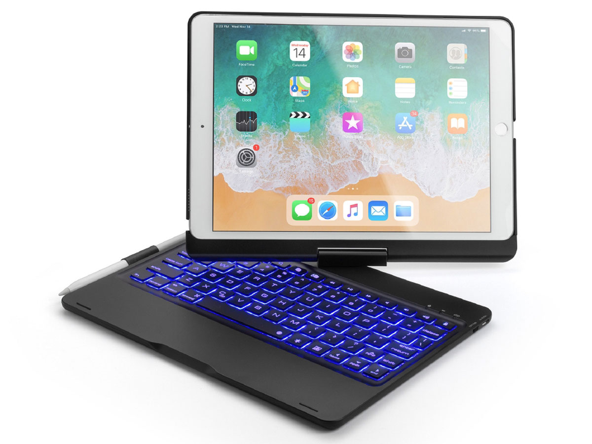 Bluetooth Toetsenbord Case 360 Zwart - iPad Air 3 Toetsenbord Hoesje