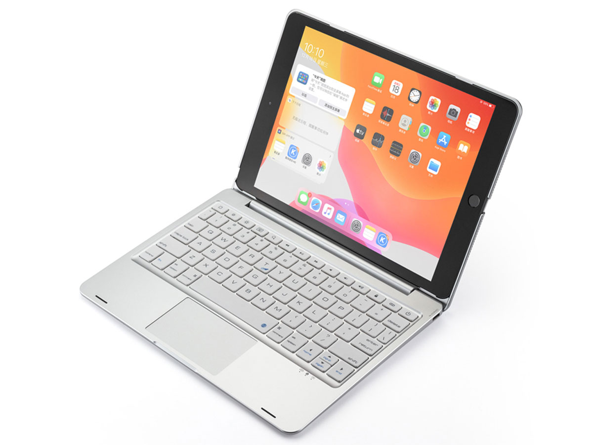 Toetsenbord Case met Muis Trackpad Zilver - iPad Air 3 2019 Hoesje