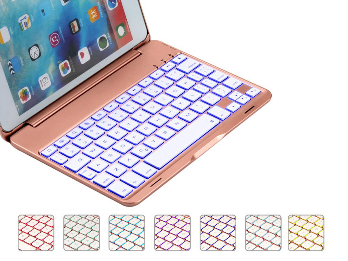 Bluetooth Toetsenbord Case Rosé - iPad Mini 5 Toetsenbord Hoesje