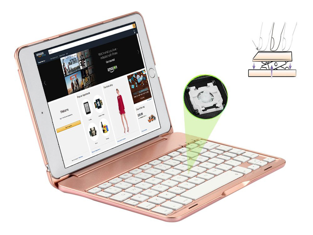 Bluetooth Toetsenbord Case Rosé - iPad Mini 5 Toetsenbord Hoesje