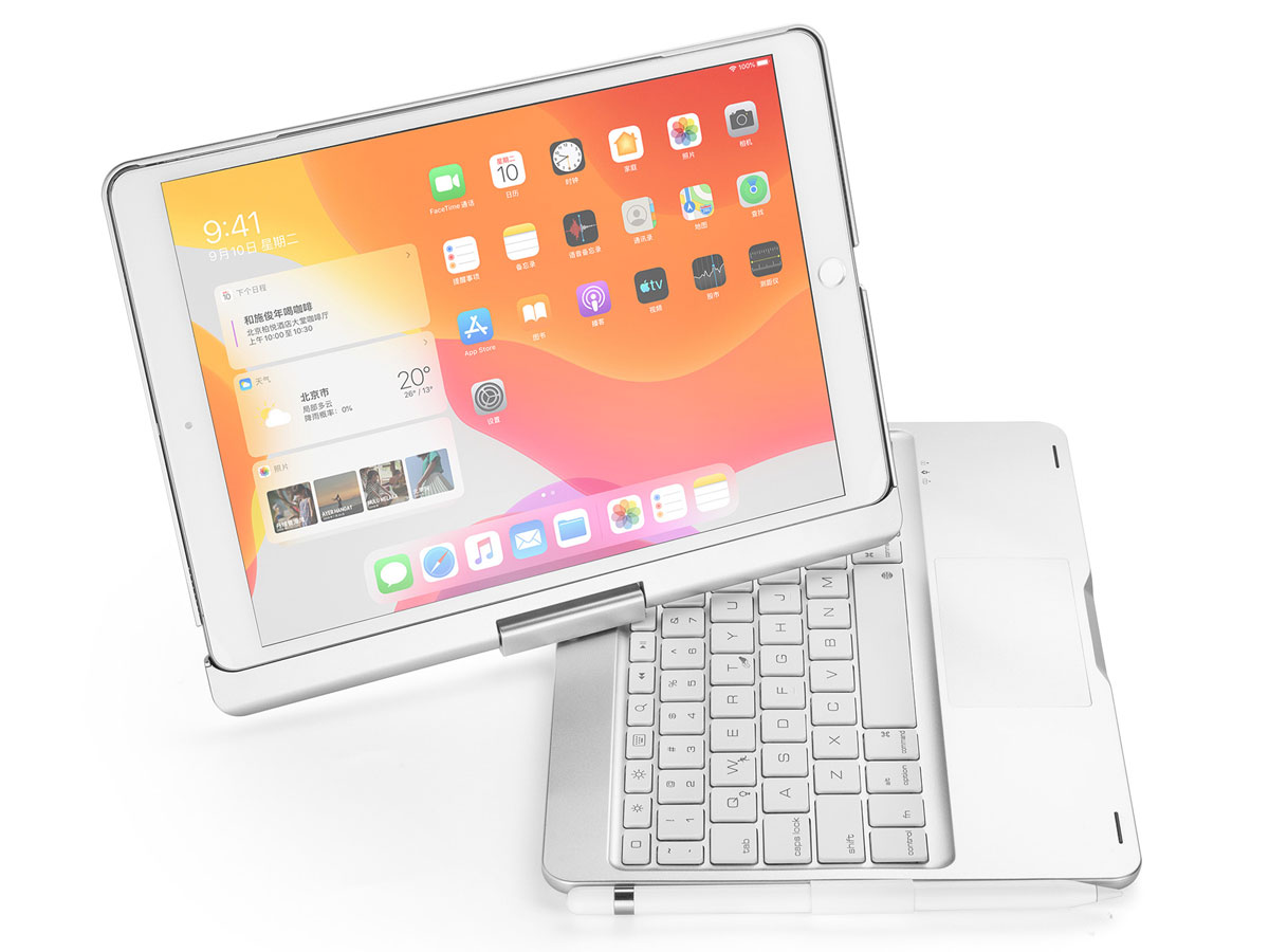 Toetsenbord Case 360 met Muis Trackpad Zilver - iPad Pro 10.5 Hoesje