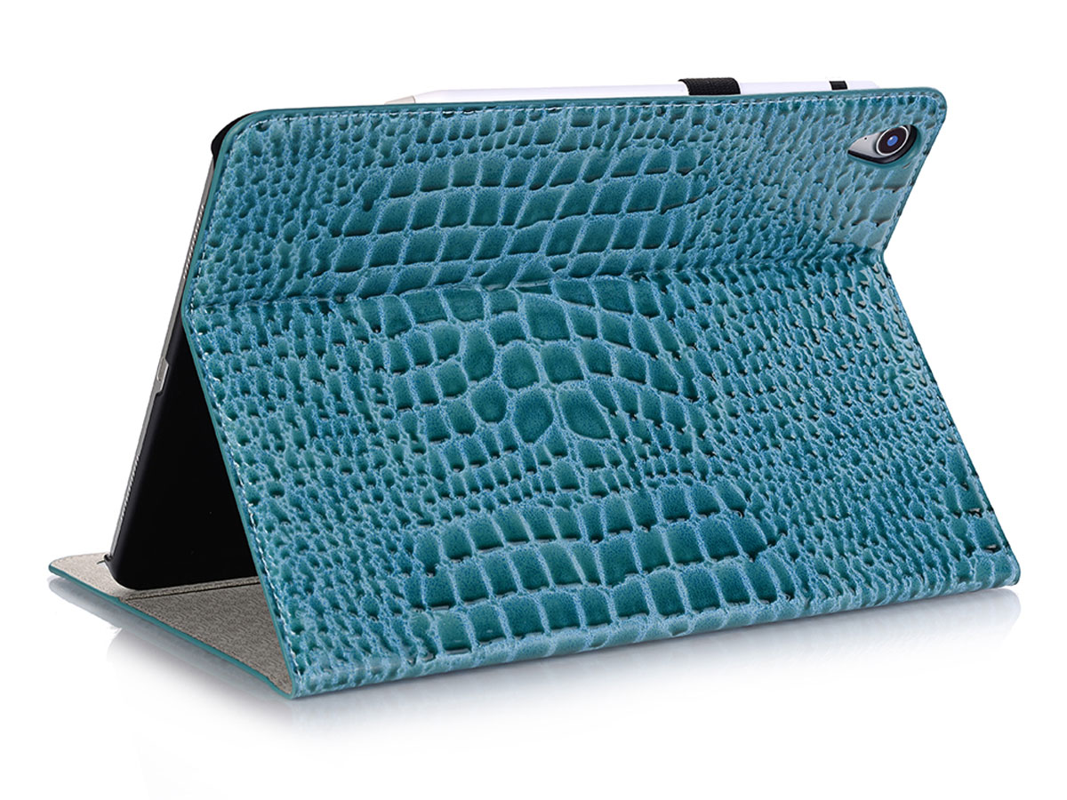 Croco Stand Folio Case Turquoise - iPad Pro 11 2018 hoesje