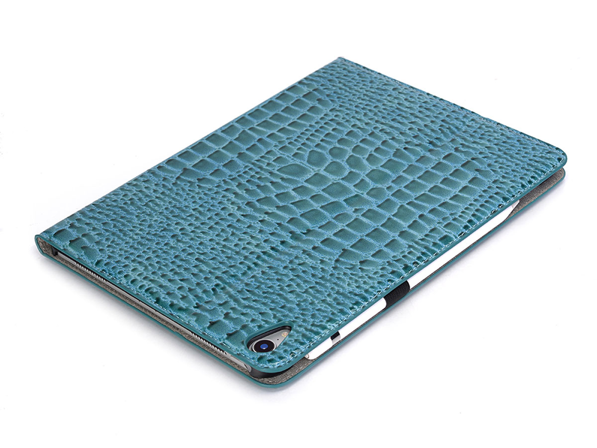 Croco Stand Folio Case Turquoise - iPad Pro 11 2018 hoesje