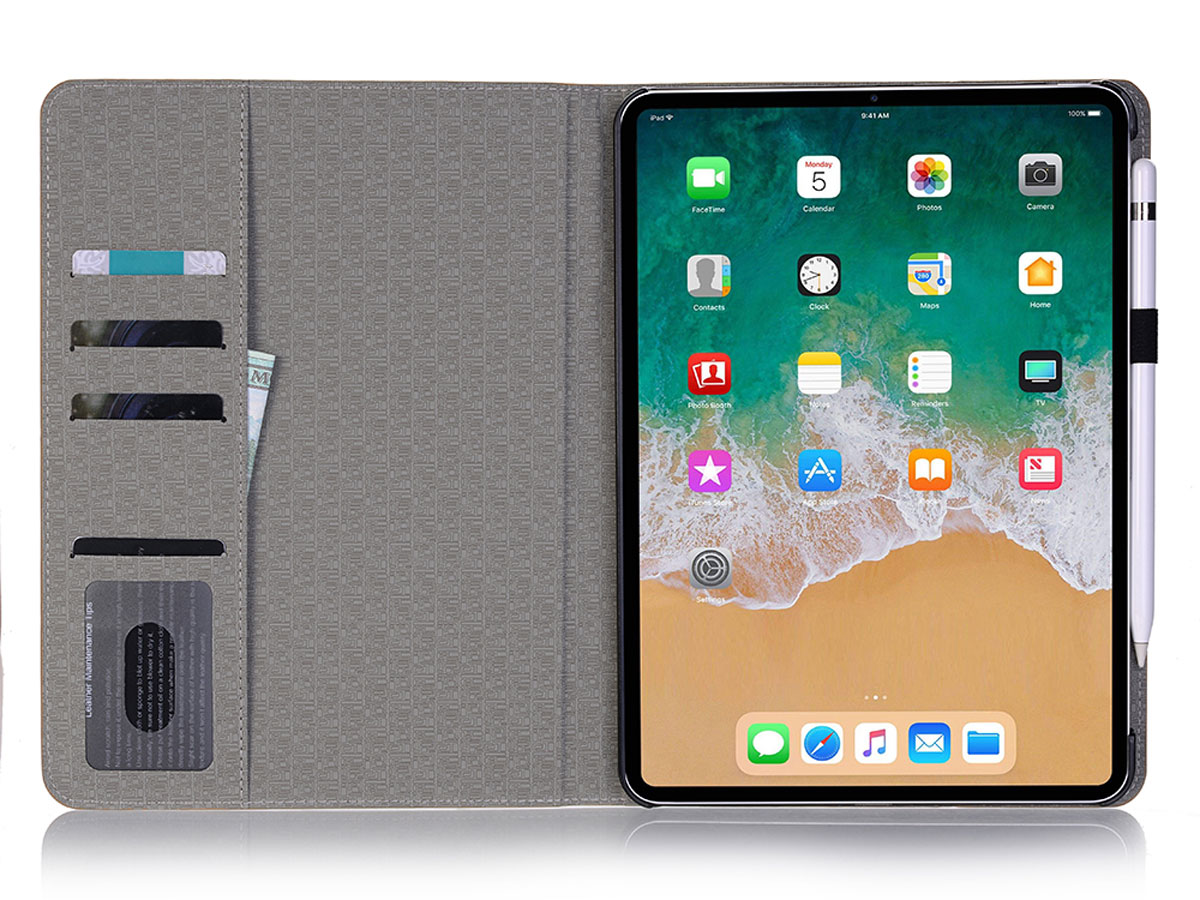 Croco Stand Folio Case Zwart - iPad Pro 11 2018 hoesje