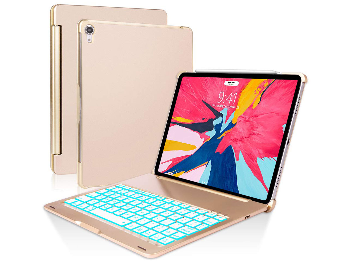 Bluetooth Toetsenbord Case Goud - iPad Pro 11 2018 Hoesje