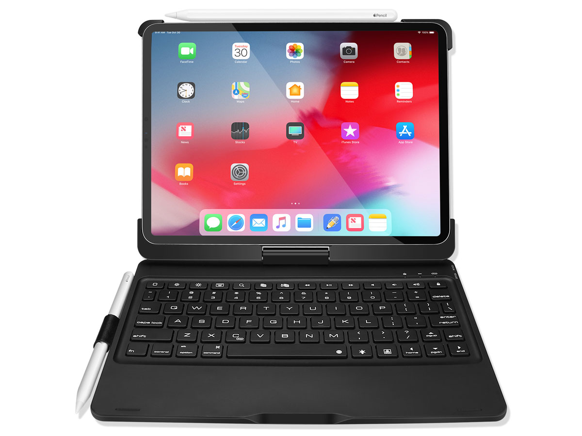 Bluetooth Toetsenbord Case 360 Zwart - iPad Pro 11 2018 Hoesje