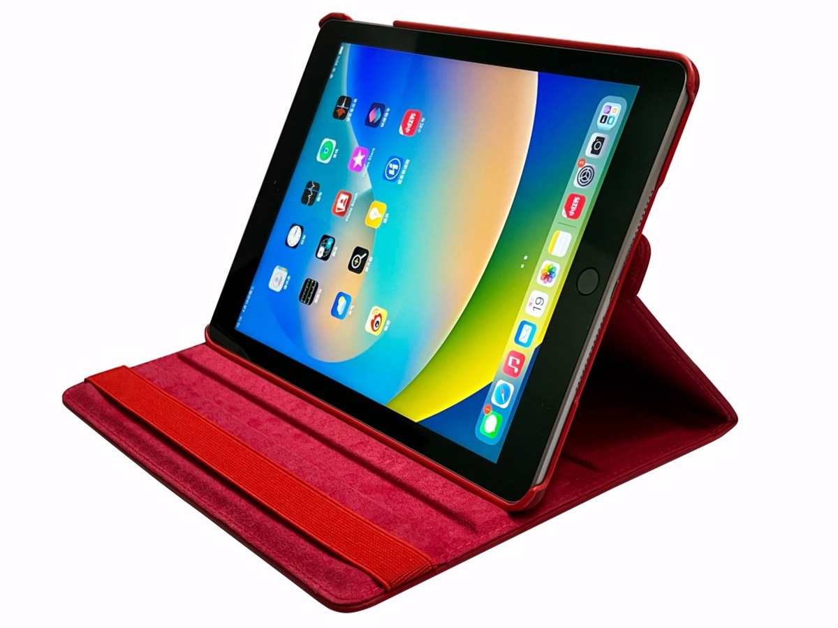 Vintage Draaibare Swivel Stand Case Rood - iPad Pro 12.9 (2015/2017) Hoesje