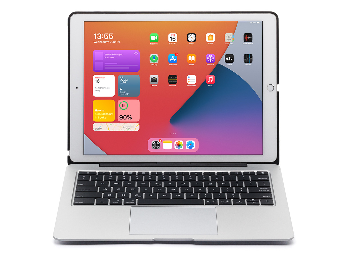 Toetsenbord Case met Muis Trackpad Zilver - iPad Pro 12.9 (2015/2017) Hoesje