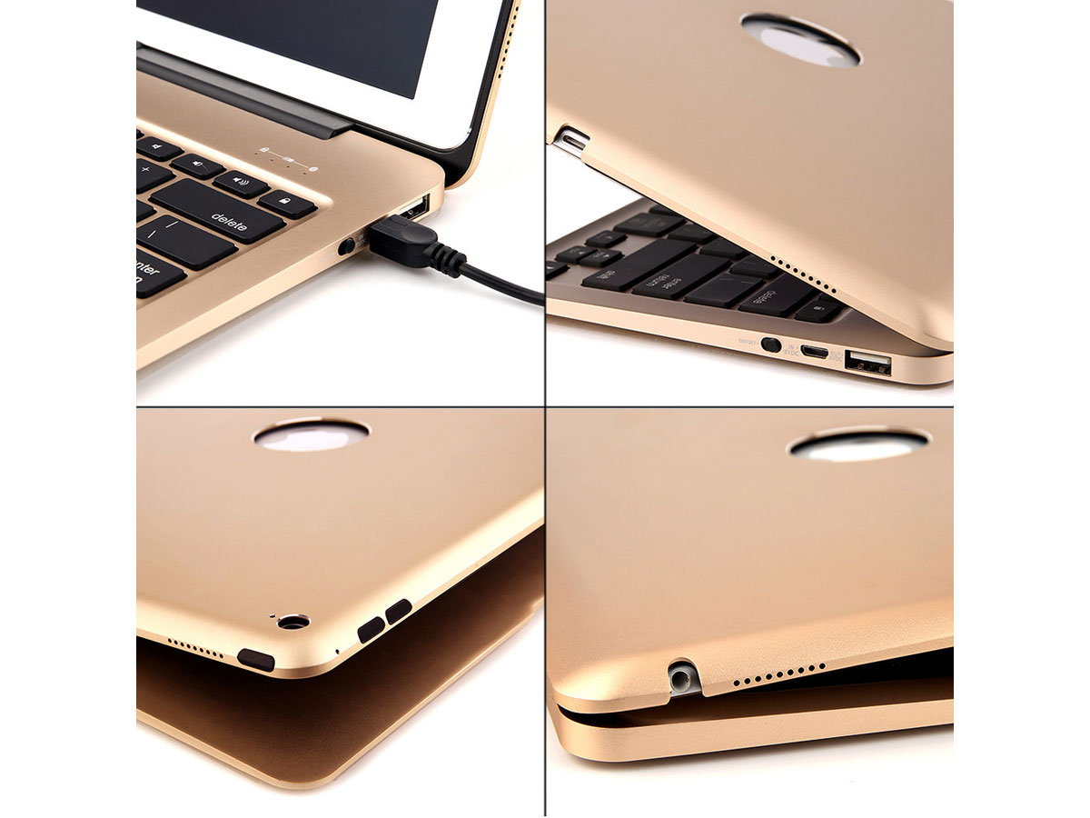 Bluetooth Toetsenbord Case Goud - iPad Pro 12.9 (2015/2017) Hoesje