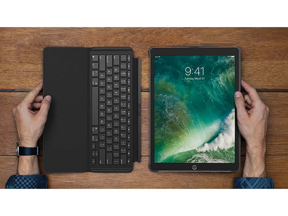 Logitech Slim Combo Keyboard Case - iPad Pro 12.9 Toetsenbord Hoesje (AZERTY)