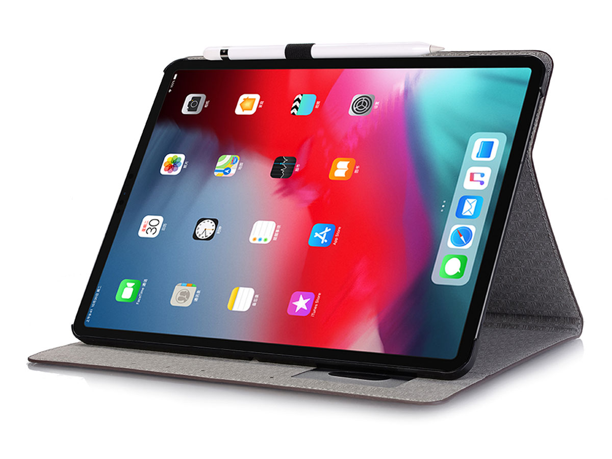Croco Stand Folio Case Bruin - iPad Pro 12.9 2018 hoesje