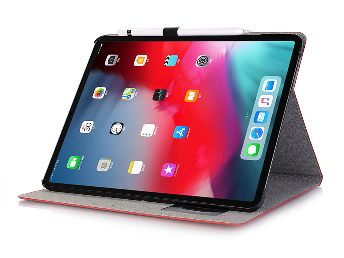 Croco Stand Folio Case Rood - iPad Pro 12.9 2018 hoesje