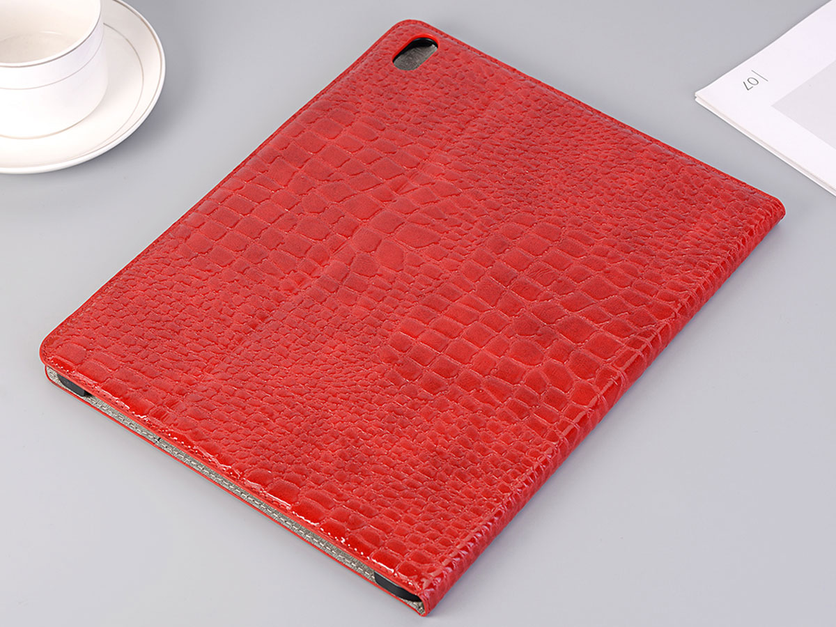 Croco Stand Folio Case Rood - iPad Pro 12.9 2018 hoesje