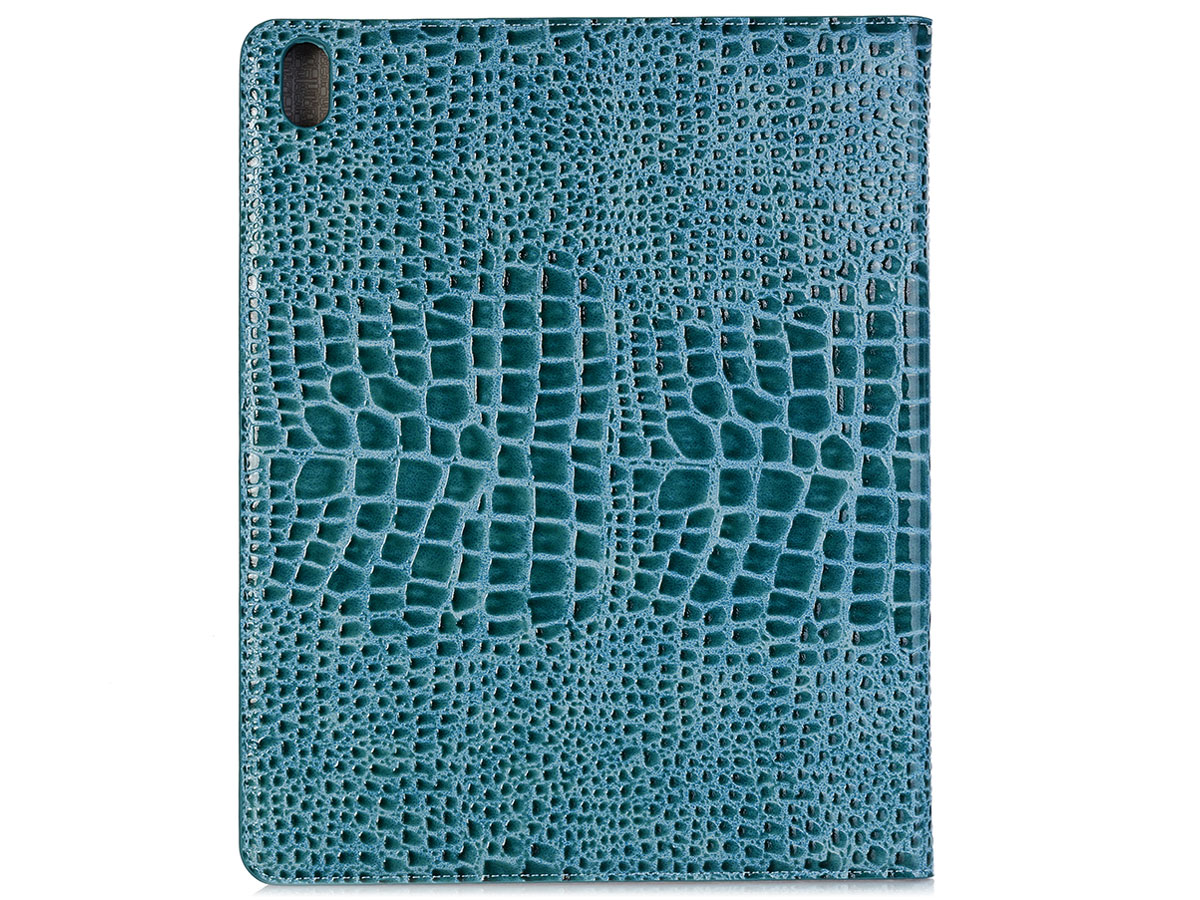 Croco Stand Folio Case Turquoise - iPad Pro 12.9 2018 hoesje