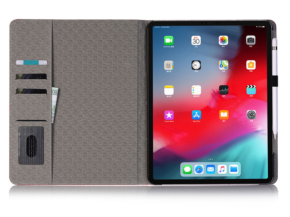 Croco Stand Folio Case Taupe - iPad Pro 12.9 2018 hoesje