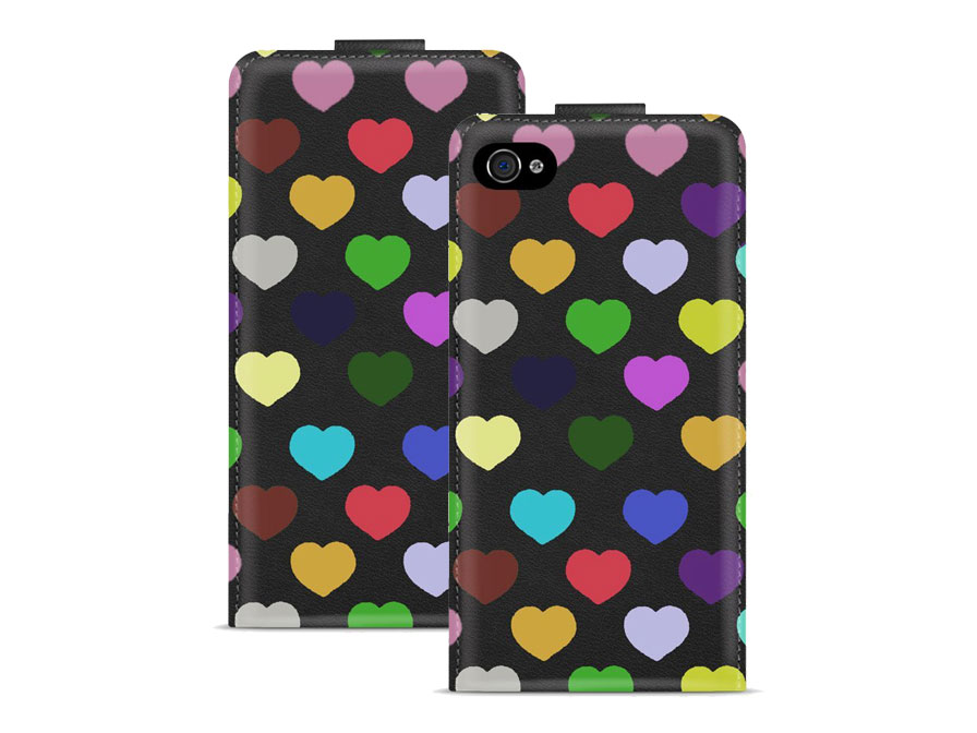 Call Candy Colored Hearts Flip Case - Hoesje voor iPhone 4/4S