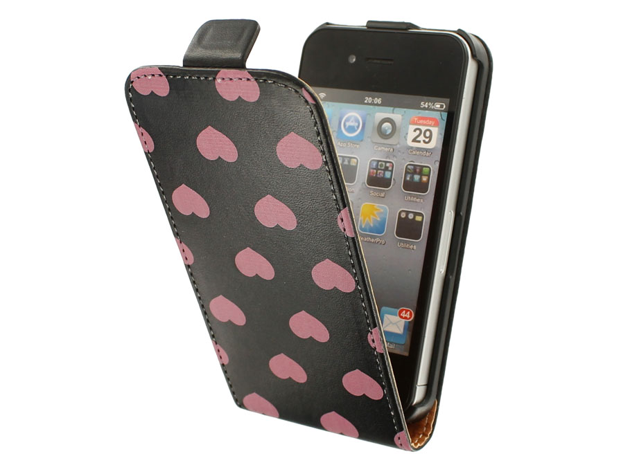Call Candy Pink Hearts Flip Case - Hoesje voor iPhone 4/4S