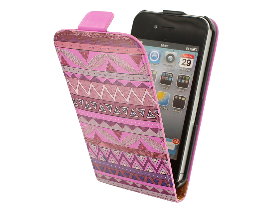 Call Candy Pink Aztec Flip Case - Hoesje voor iPhone 4/4S