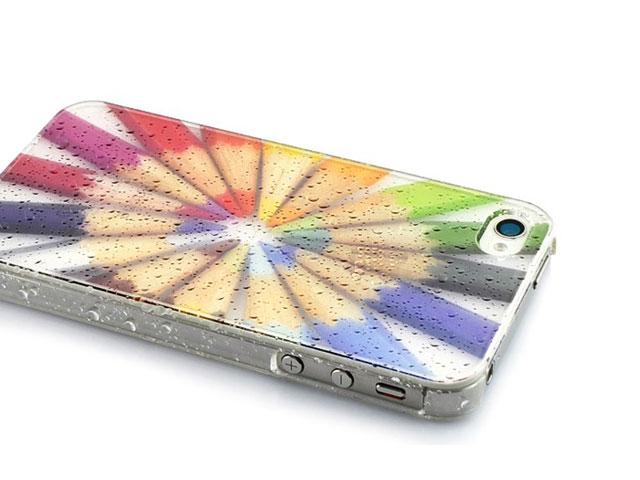 Colorful Pencils Transparant White-Only Case voor iPhone 4/4S