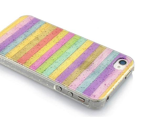 Colorful Stripes Transparant White-Only Case voor iPhone 4/4S