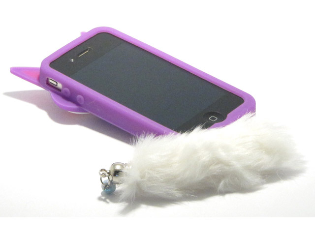 Siamese Kitty Furry Silicone Skin Case voor iPhone 4/4S
