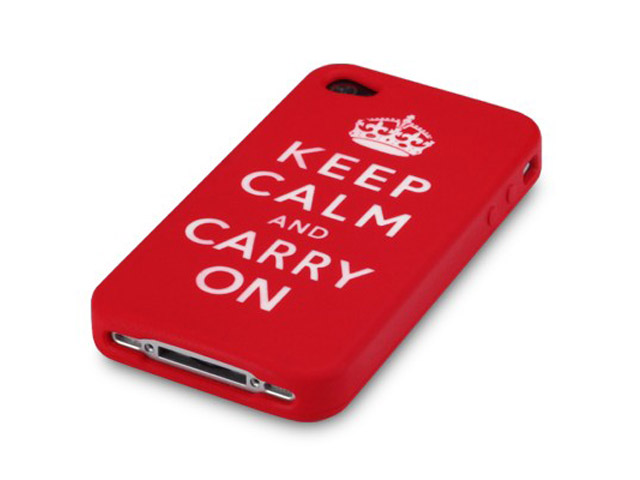 CaseBoutique 'Keep Calm and Carry On' Silicone Skin voor iPhone 4/4S