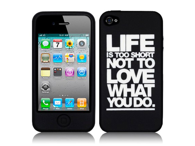 CaseBoutique 'Life is too short' Silicone Skin voor iPhone 4/4S