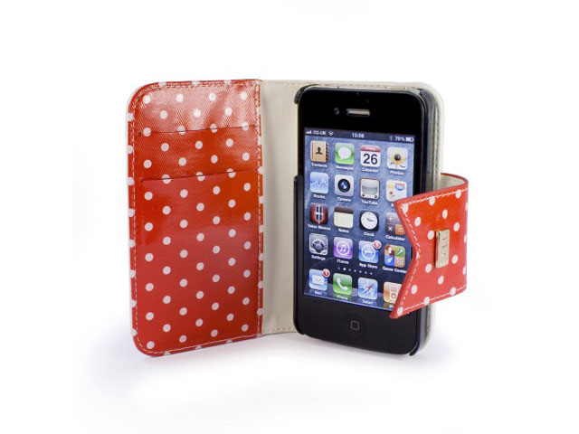 Tuff-Luv Polka-Hot Wallet Case Hoesje voor iPhone 5/5S