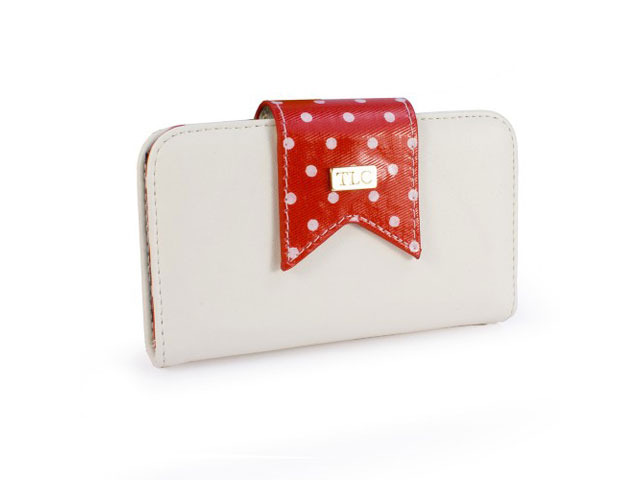 Tuff-Luv Polka-Hot Wallet Case Hoesje voor iPhone 5/5S