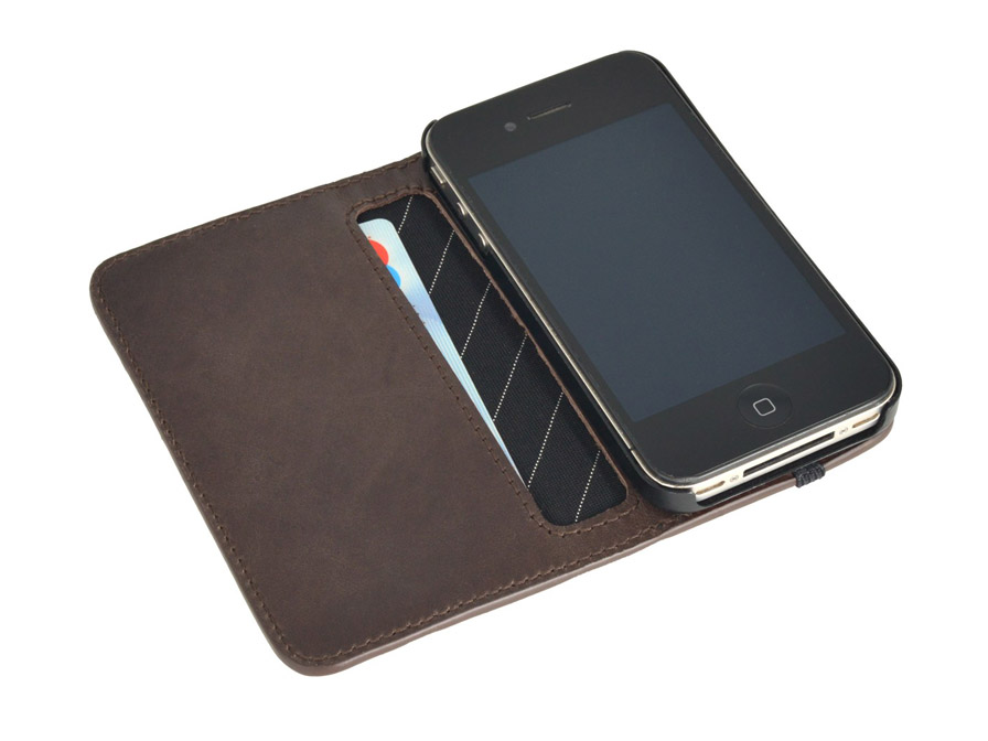 iErnest Card Holder 4 Echt Lederen Case voor iPhone 4/4S