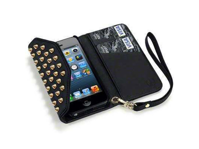 Covert Studded Trifold Wallet Case Hoesje voor iPhone 5/5S