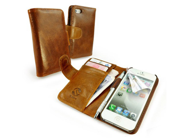 Tuff-Luv Vintage Leather Wallet Case voor iPhone 5/5S