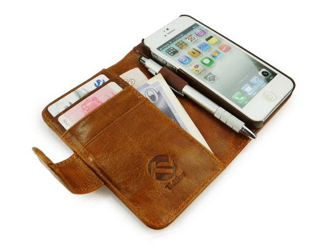Tuff-Luv Vintage Leather Wallet Case voor iPhone 5/5S