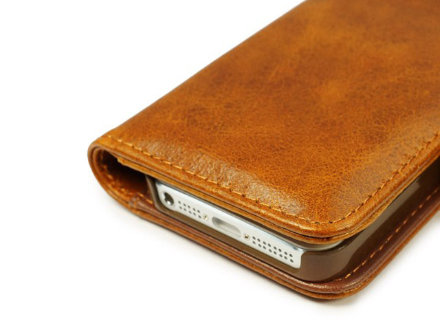 Fervent Assortiment steek Tuff-Luv Vintage Leather Wallet Case voor iPhone 5/5S