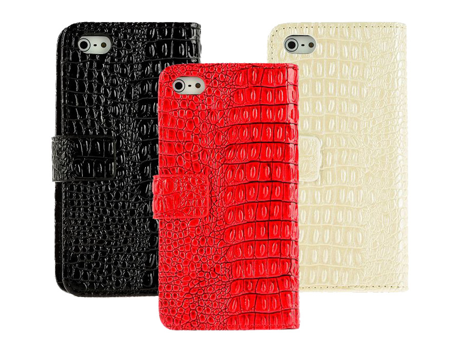 Croco Side Flip Case Hoes voor iPhone 5/5S