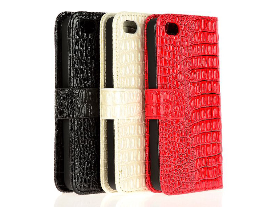 Croco Side Flip Case Hoes voor iPhone 5/5S