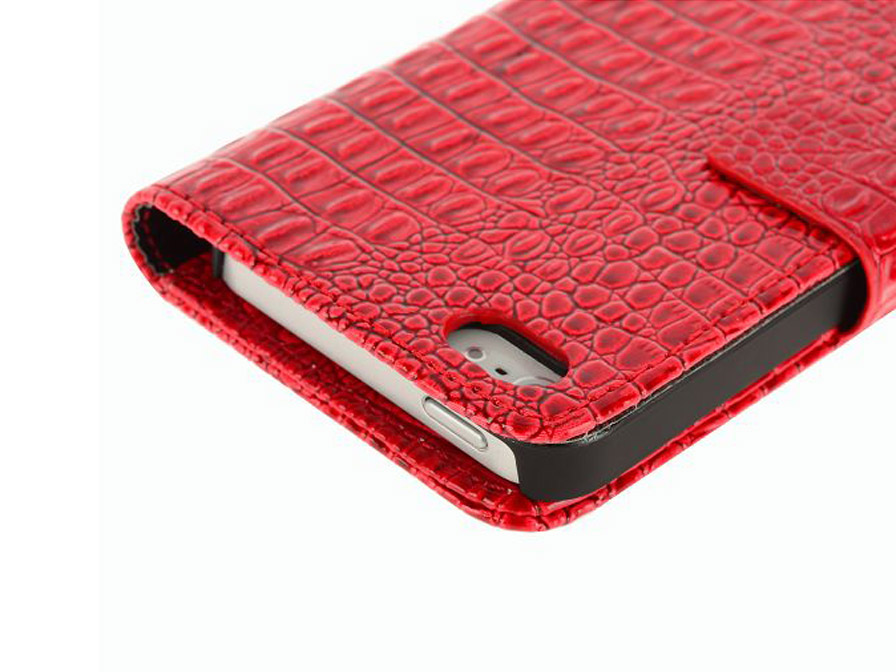 Croco Side Flip Case Hoes voor iPhone 5/5S