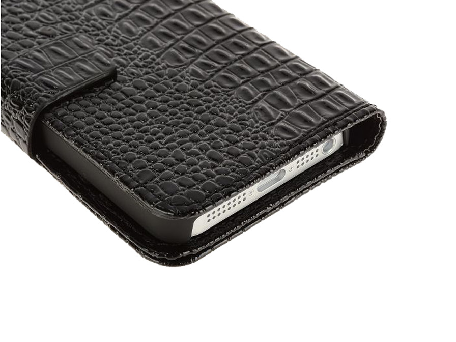 Croco Side Flip Case Hoes voor iPhone 5/5S