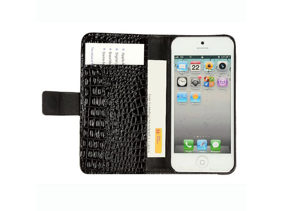 Croco Side Flip Case Hoes voor iPhone 5/5S