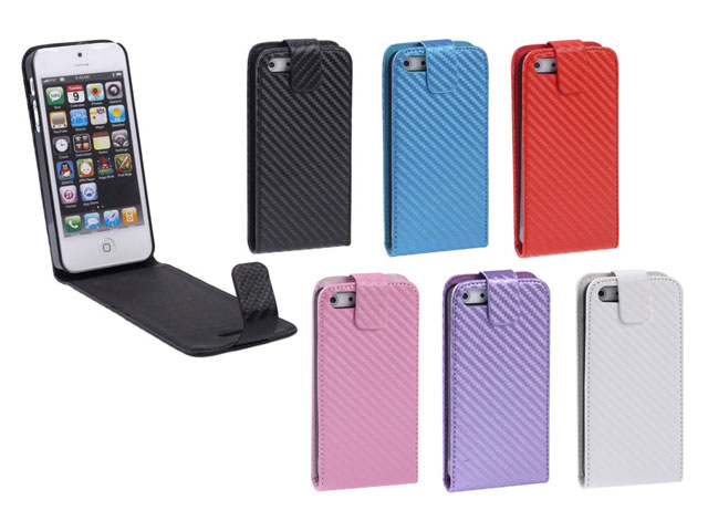 Carbon Flip Case - iPhone SE / 5s / 5 hoesje