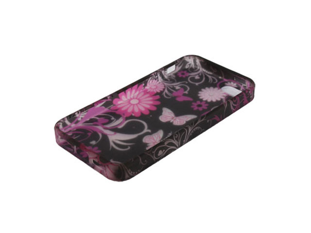 Crystals Pink Butterflies TPU Case voor iPhone 5/5S