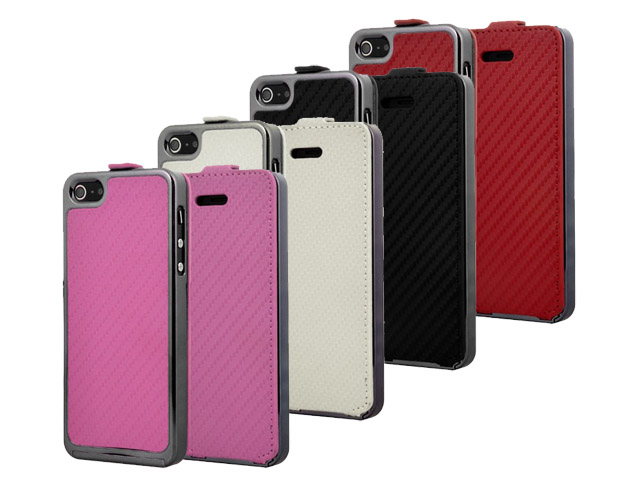 Deluxe Carbon Flip Case - iPhone SE / 5s / 5 hoesje