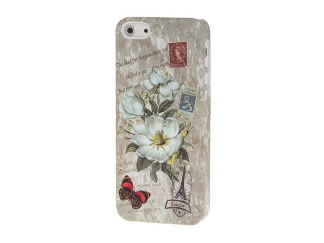 Postal Flower Retro Back Case Hoesje voor iPhone 5/5S