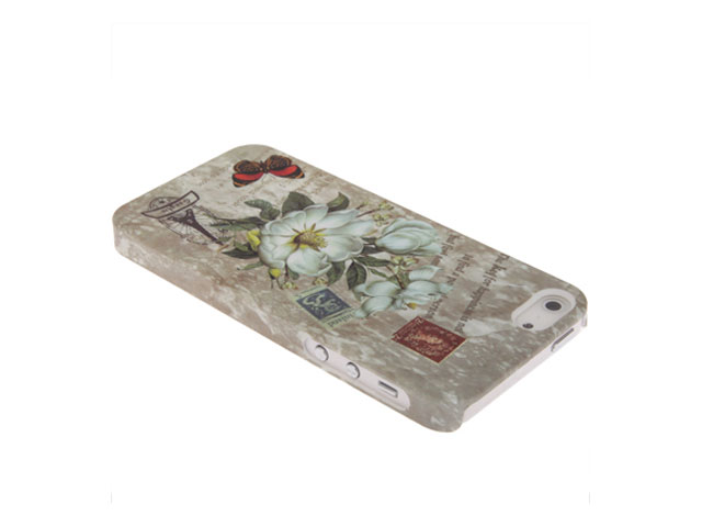 Postal Flower Retro Back Case Hoesje voor iPhone 5/5S