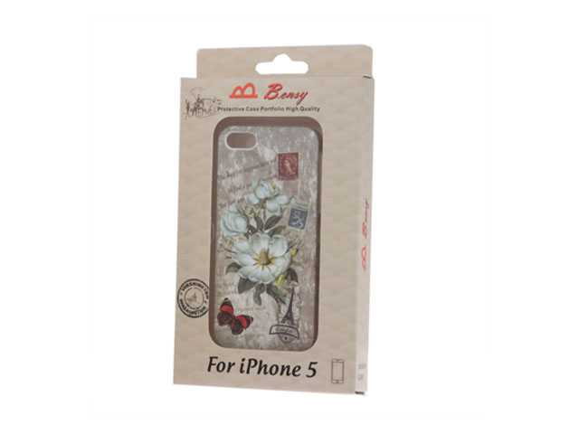 Postal Flower Retro Back Case Hoesje voor iPhone 5/5S