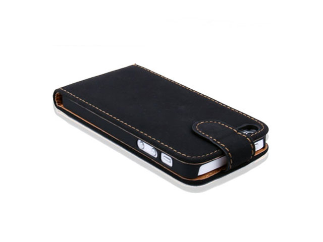 Rough Leather Flip Case voor iPhone 5/5S