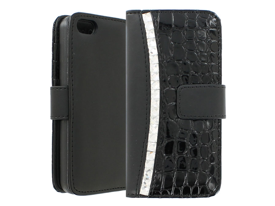 Croco Elegant Wallet Case - Hoesje voor iPhone 5C