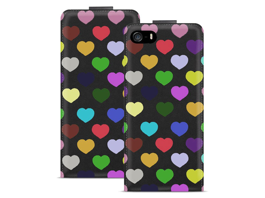 Call Candy Colored Hearts Flip Case - Hoesje voor iPhone 5/5S