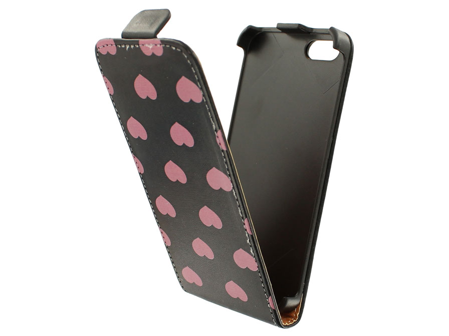 Call Candy Pink Hearts Flip Case - Hoesje voor iPhone 5/5S